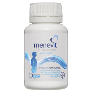 Menevit Male fertility 30 และ 90 แคปซูล วิตามินอาหารเสริมสำหรับคุณผู้ชาย เพื่อการเจริญพันธุ์ที่สมบูรณ์